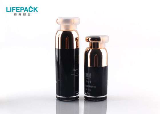 Black 15ml 30ml 50ml Lotion Plastic Airless Bottle With Silver Pump