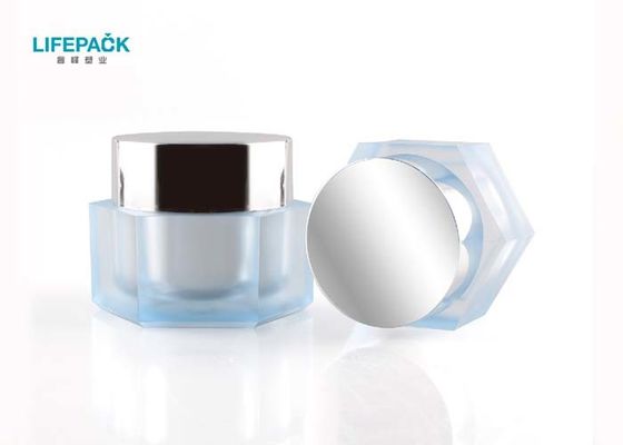 50ml Hexagon Cosmetic Acrylic Jar Luxury Thick Wall For Facial Cream