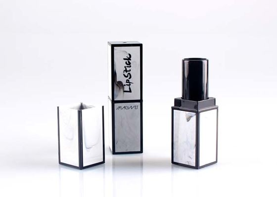 Weiße und schwarze leere Lippenstift-Behälter/Quadrat-Art Lippenbalsam-Rohre